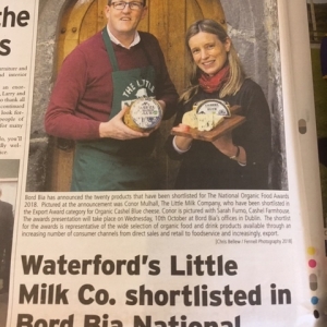 Little Milk Company Shortlisted in Bord Bia National Organic Awards!!
